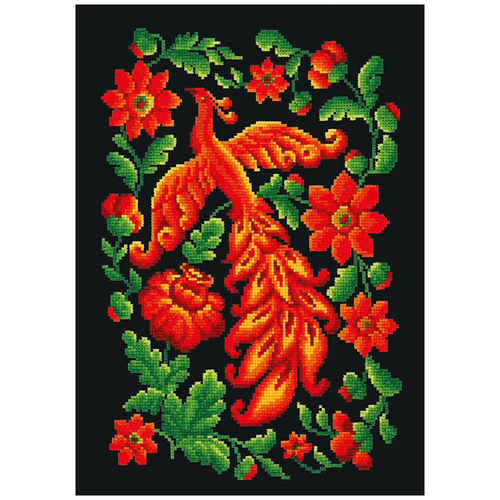 Cross Stitch Kit - Fire Bird on black LADY 01010