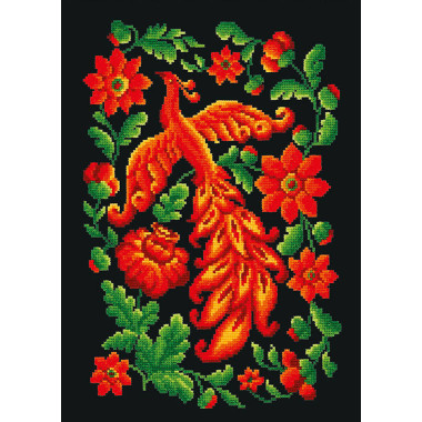 Cross Stitch Kit - Fire Bird on black LADY 01010