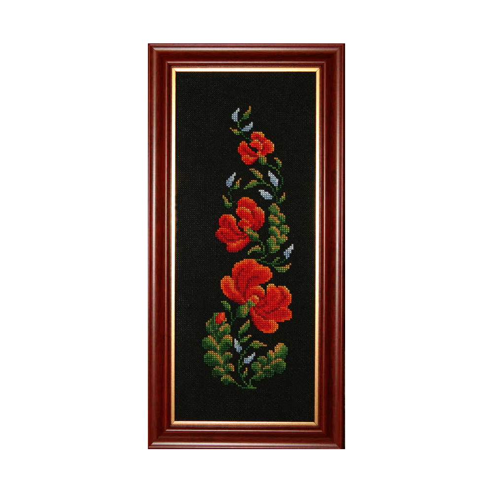 Cross Stitch Kit - Petrikіvska painting on black LADY 01564