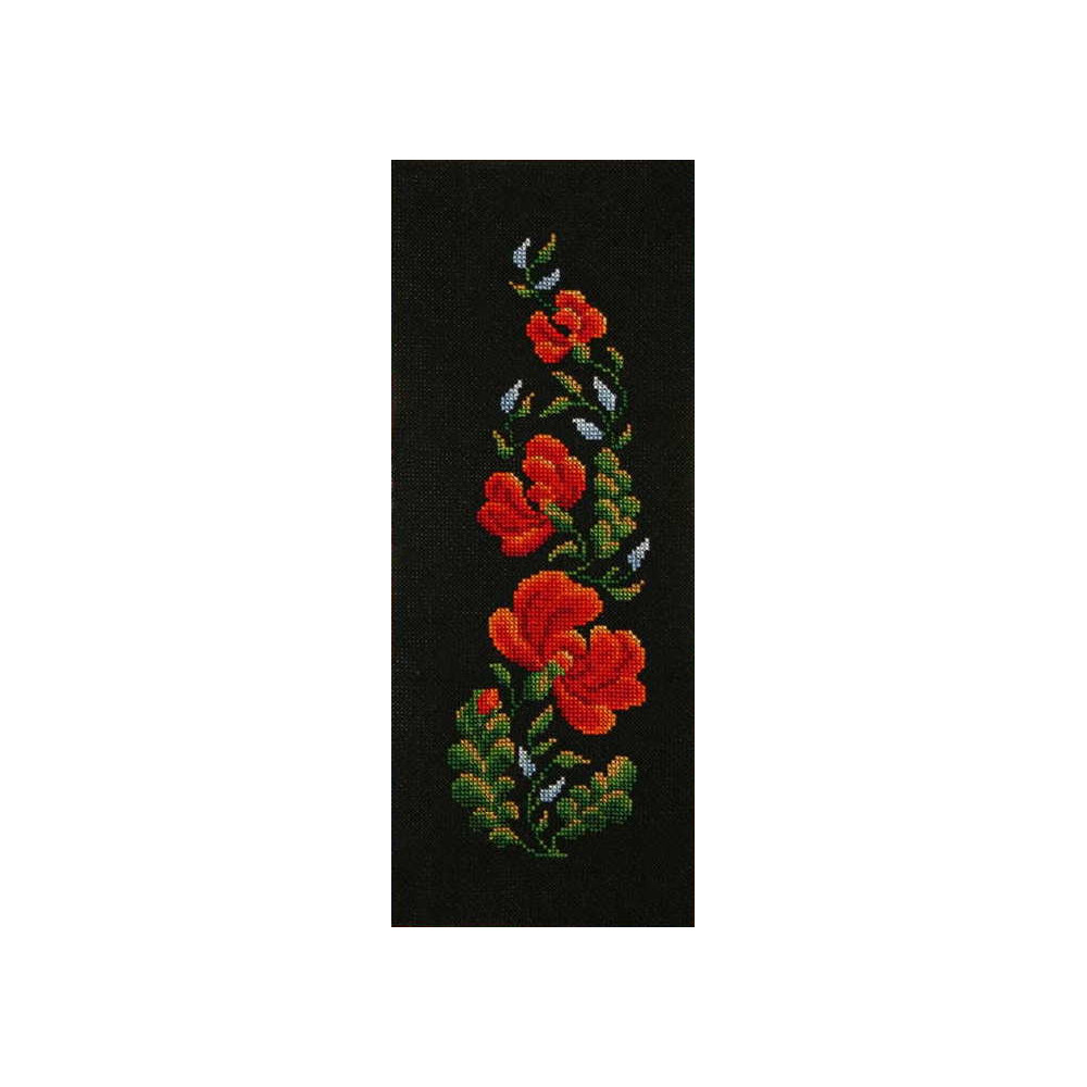 Cross Stitch Kit - Petrikіvska painting on black LADY 01564