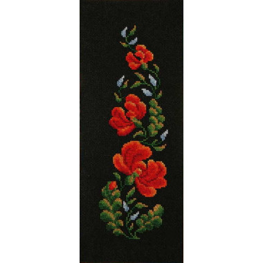 Cross Stitch Kit - Petrikіvska painting on black LADY 01564