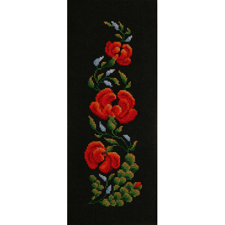 Cross Stitch Kit - Petrikіvska painting on black LADY 01565