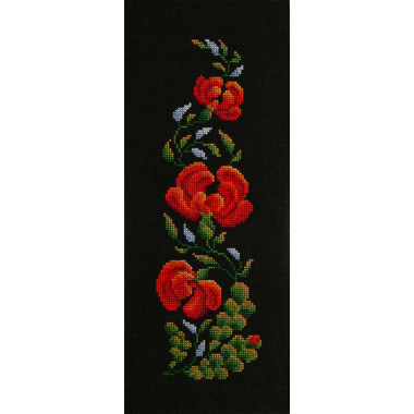 Cross Stitch Kit - Petrikіvska painting on black LADY 01565