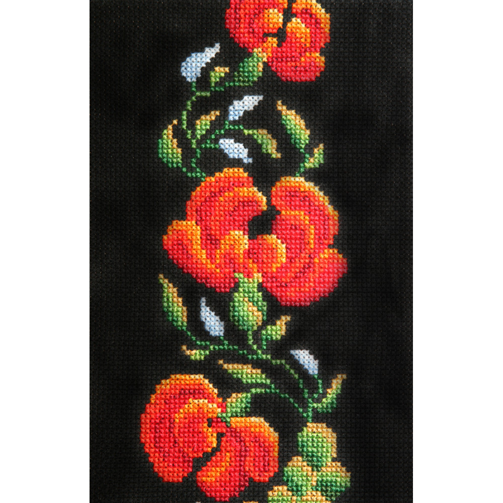Cross Stitch Kit - Petrikіvska painting on black LADY 01565