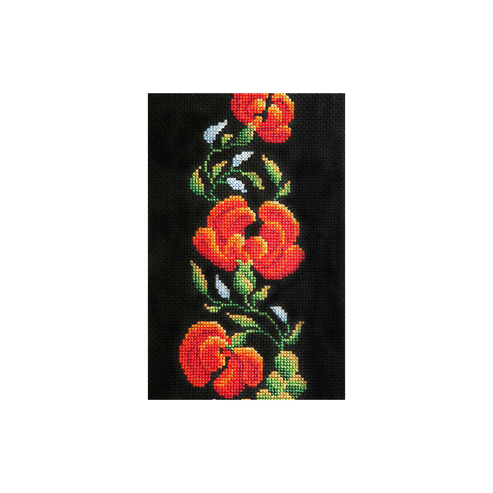 Cross Stitch Kit - Petrikіvska painting on black LADY 01565