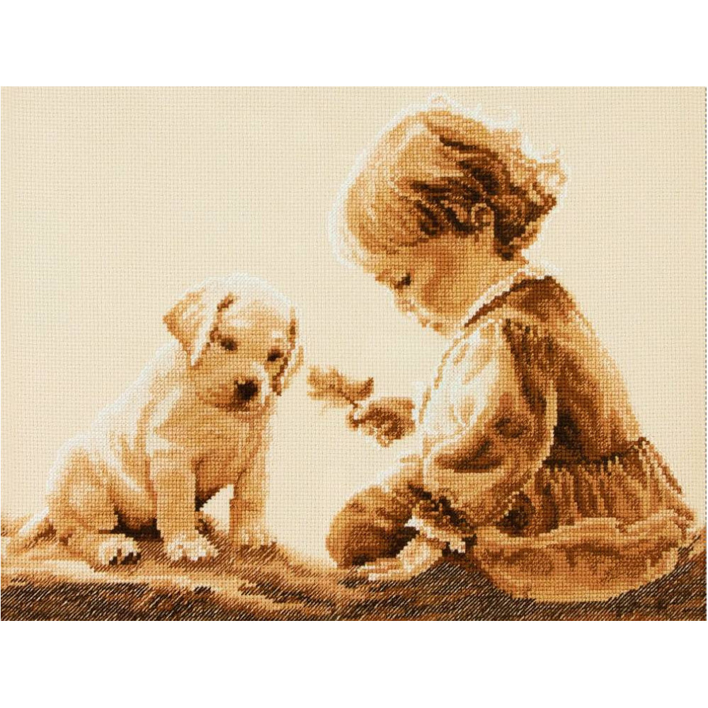 Cross Stitch Kit - Girl and Рuppy LADY 01064
