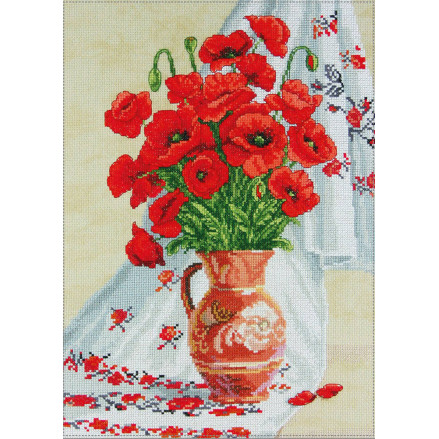 Cross Stitch Kit - Jug with Poppies LADY 01082