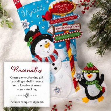 Bucilla ® Seasonal - Felt - Stocking Kits - Destination North Pole - 89594E