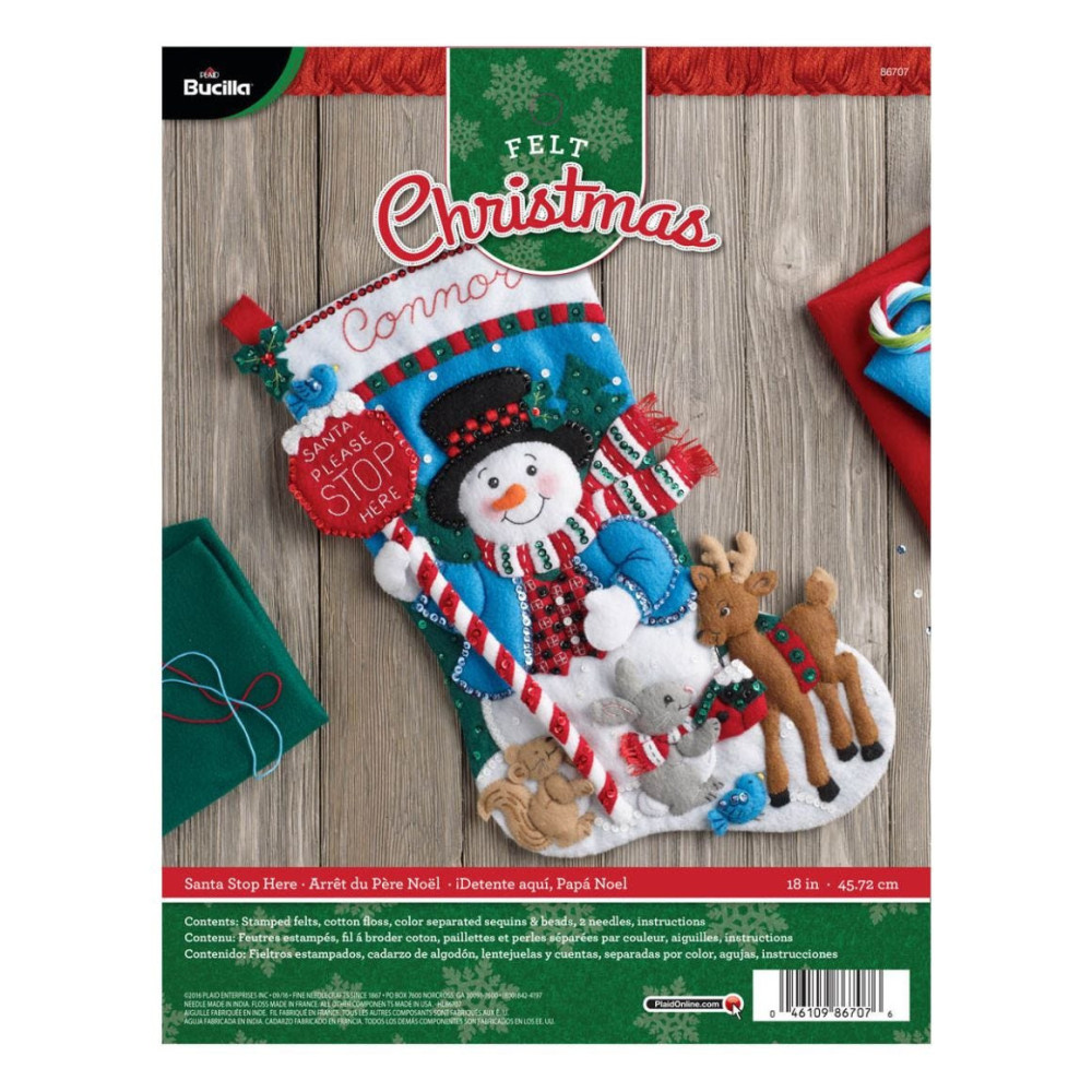 Bucilla ® Seasonal - Felt - Stocking Kits - Santa Stop Here - 86707 Bucilla ® Seasonal - Felt - Stocking Kits - Santa Stop Here - 86707