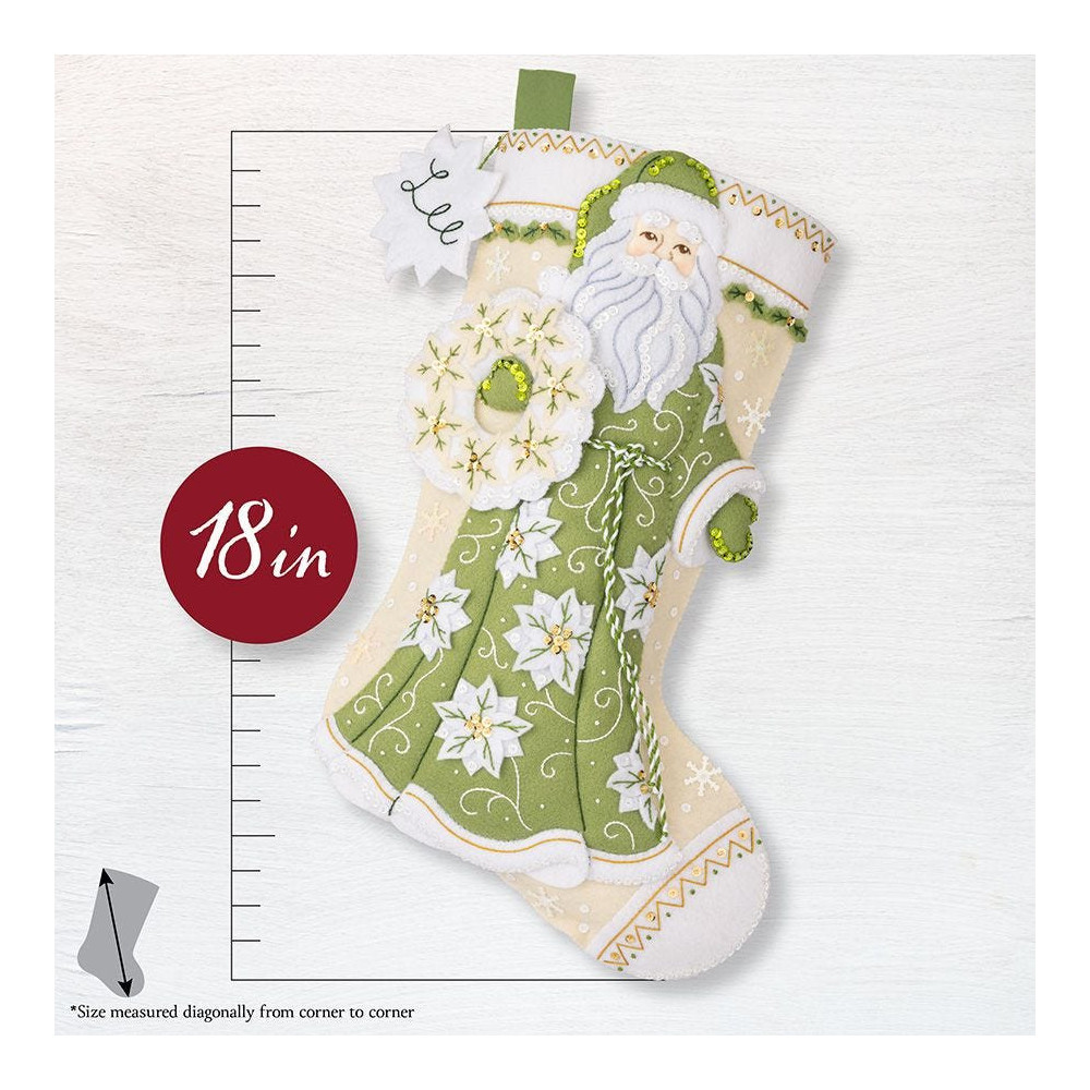 Bucilla ® Seasonal - Felt - Stocking Kits - White Poinsettia - 89602E