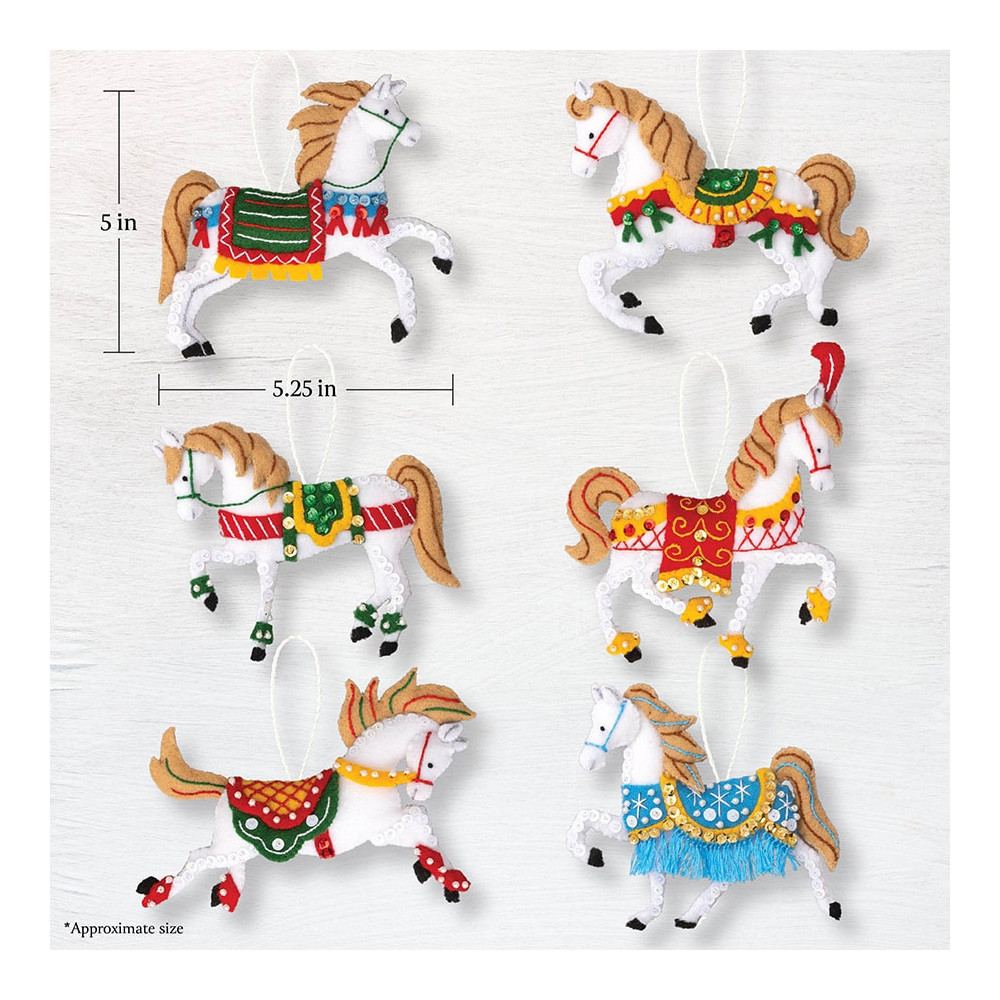Bucilla ® Seasonal - Felt - Ornament Kits - Holiday Horses - 89638E