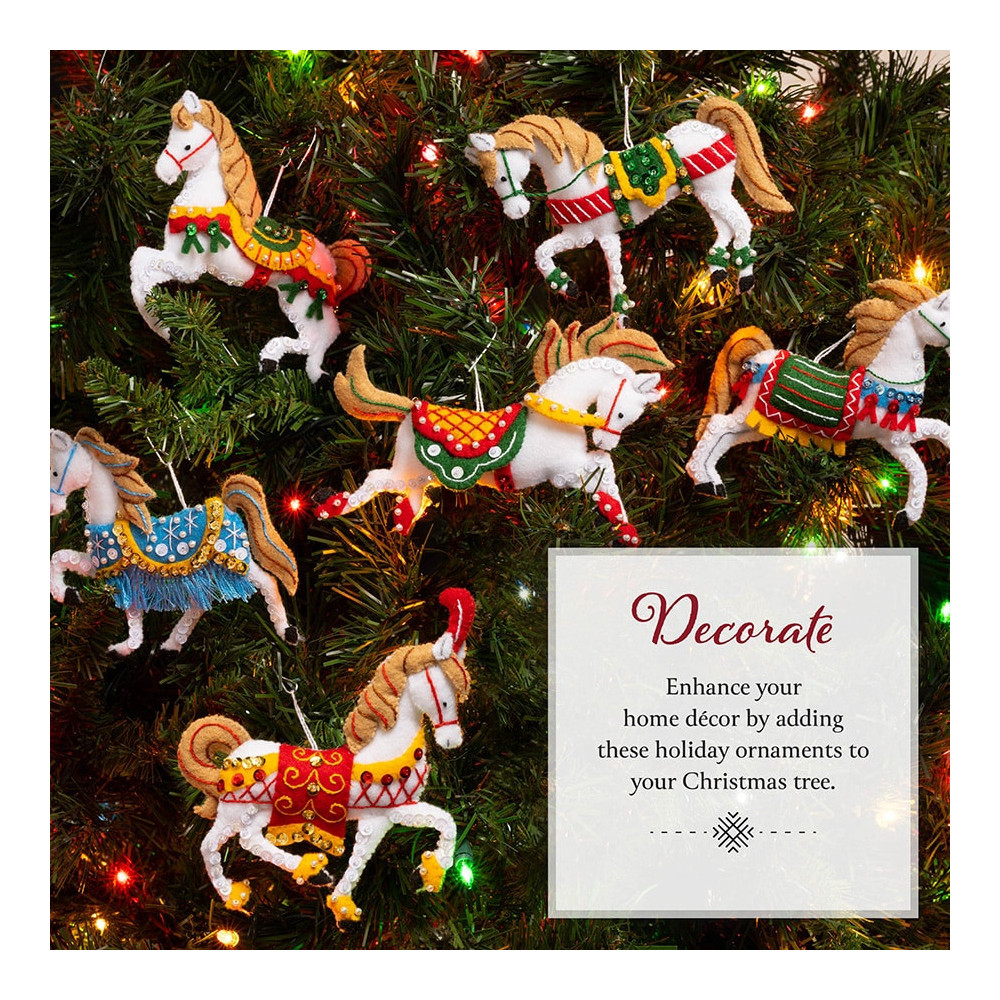 Bucilla ® Seasonal - Felt - Ornament Kits - Holiday Horses - 89638E