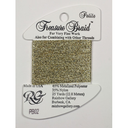 PB02 Metallized Thread Treasure Braid Petite Rainbow Gallery Arctic Gold
