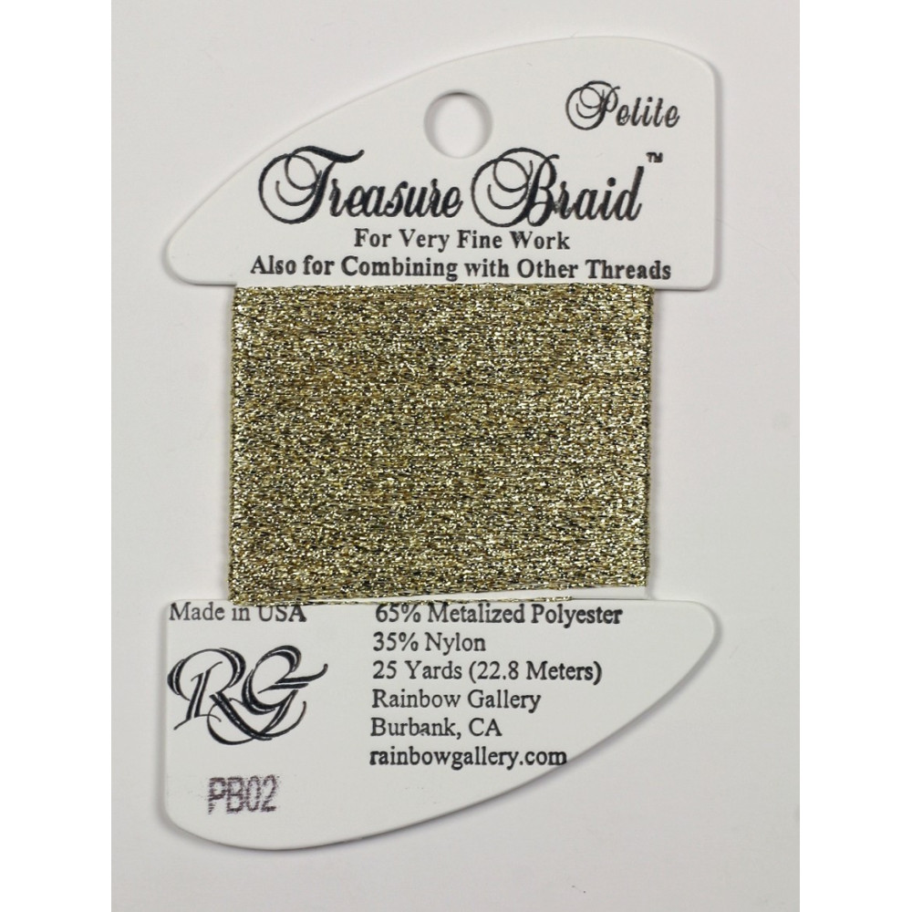 PB02 Metallized Thread Treasure Braid Petite Rainbow Gallery Arctic Gold PB02 Metallized Thread Treasure Braid Petite Rainbow Gallery Arctic Gold