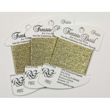 PB02 Metallized Thread Treasure Braid Petite Rainbow Gallery Arctic Gold