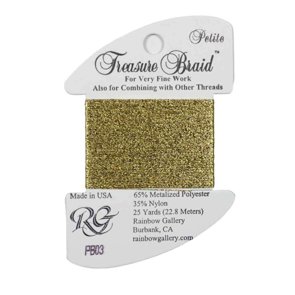 PB03 Metallized Thread Treasure Braid Petite Rainbow Gallery Gold PB03 Metallized Thread Treasure Braid Petite Rainbow Gallery Gold