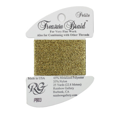 PB03 Metallized Thread Treasure Braid Petite Rainbow Gallery Gold