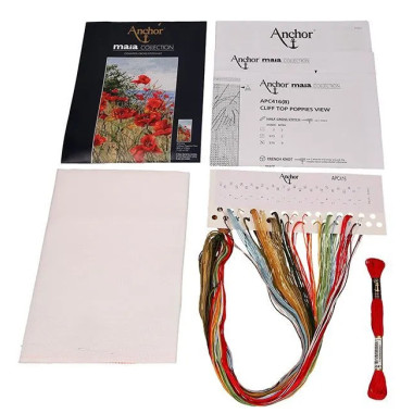 Anchor Maia Clifftop Poppies View Cross Stitch Kit APC416