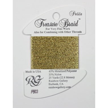 PB03 Metallized Thread Treasure Braid Petite Rainbow Gallery Gold