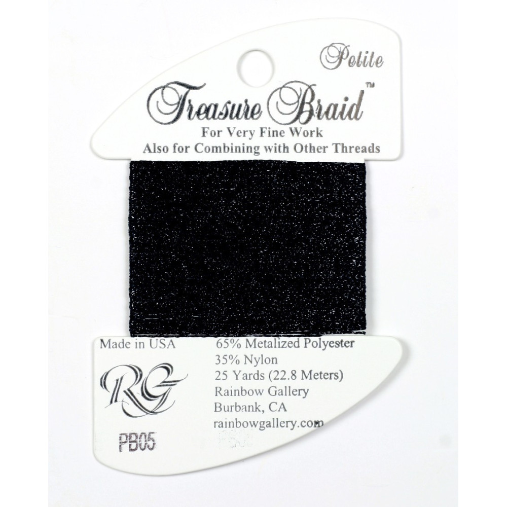 PB05 Metallized Thread Treasure Braid Petite Rainbow Gallery Black PB05 Metallized Thread Treasure Braid Petite Rainbow Gallery Black