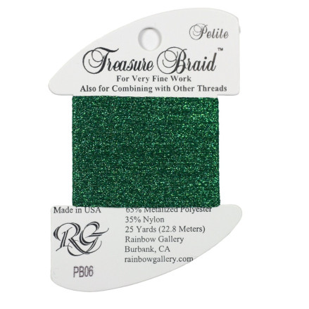 PB06 Metallized Thread Treasure Braid Petite Rainbow Gallery Green