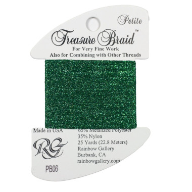 PB06 Metallized Thread Treasure Braid Petite Rainbow Gallery Green
