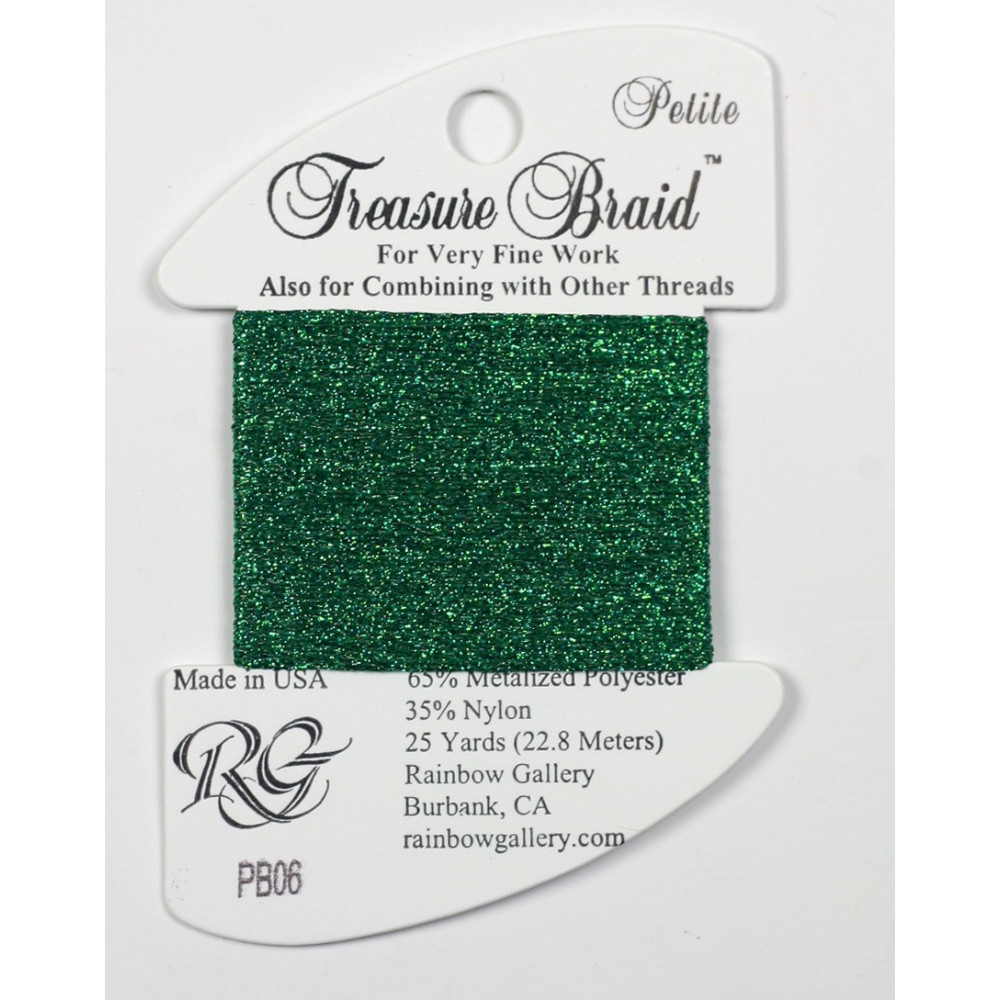 PB06 Metallized Thread Treasure Braid Petite Rainbow Gallery Green