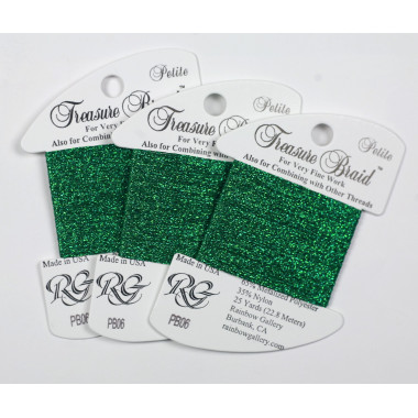 PB06 Metallized Thread Treasure Braid Petite Rainbow Gallery Green