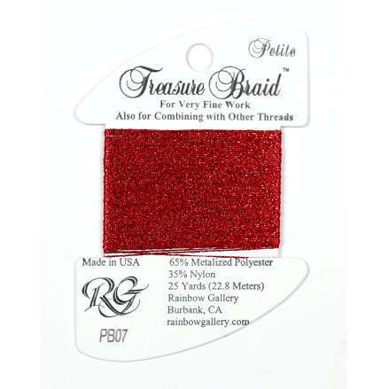 PB07 Нитка Treasure Braid Petite Rainbow Gallery Красный