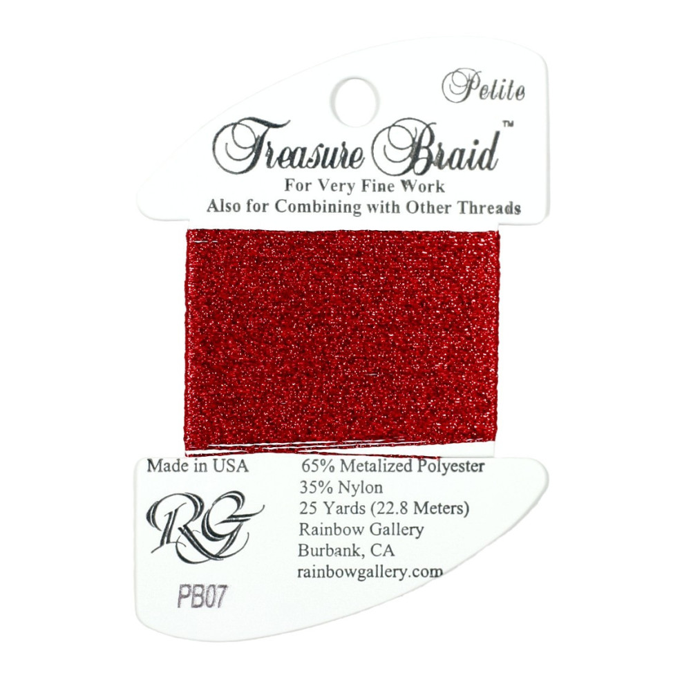 PB07 Metallized Thread Treasure Braid Petite Rainbow Gallery Red