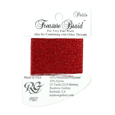 PB07 Metallized Thread Treasure Braid Petite Rainbow Gallery Red