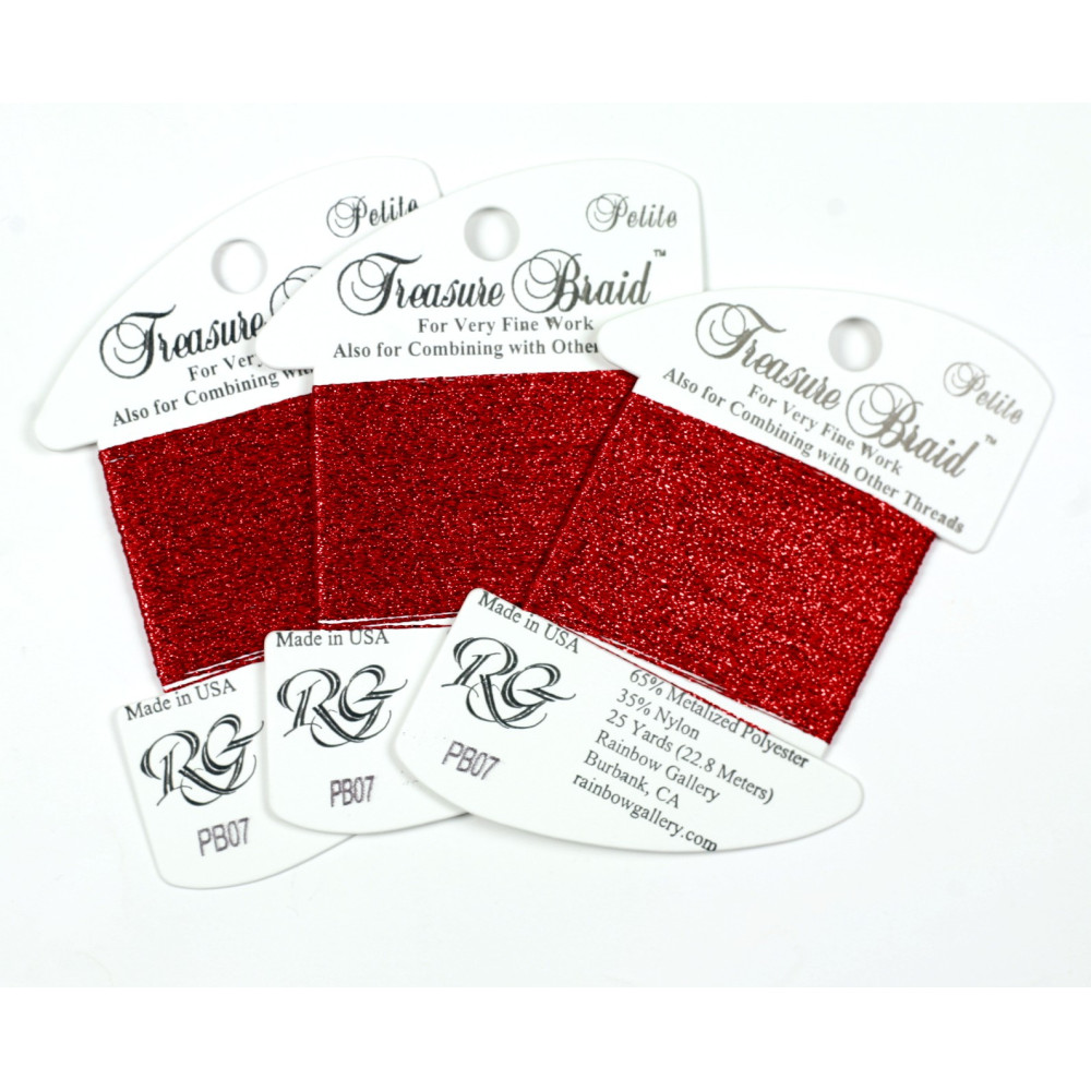 PB07 Metallized Thread Treasure Braid Petite Rainbow Gallery Red