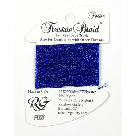 PB08 Metallized Thread Treasure Braid Petite Rainbow Gallery Royal Blue