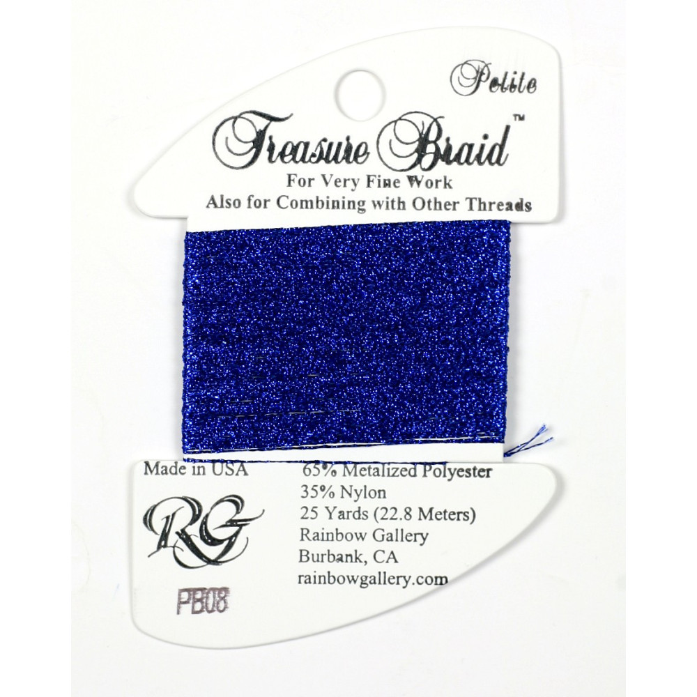 PB08 Metallized Thread Treasure Braid Petite Rainbow Gallery Royal Blue