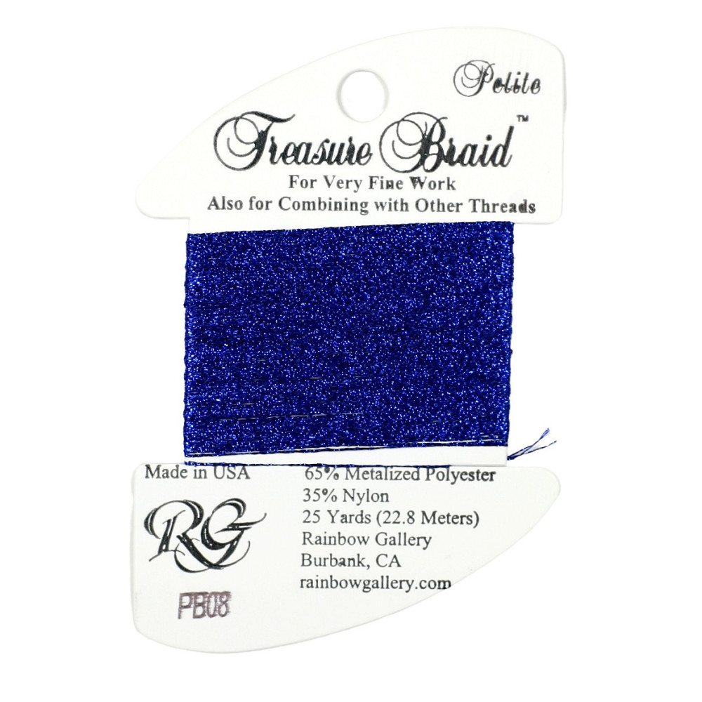 PB08 Metallized Thread Treasure Braid Petite Rainbow Gallery Royal Blue