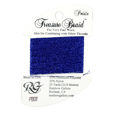 PB08 Metallized Thread Treasure Braid Petite Rainbow Gallery Royal Blue