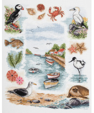 Cross stitch embroidery kit Coastal Sampler Anchor PCE969