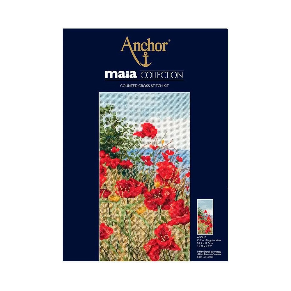 Набір для вишивання хрестиком Anchor Maia Clifftop Poppies View (Маки над морем) APC416