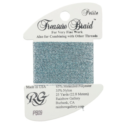 PB09 Metallized Thread Treasure Braid Petite Rainbow Gallery Sky Blue