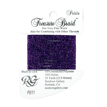 PB11 Metallized Thread Treasure Braid Petite Rainbow Gallery Purple