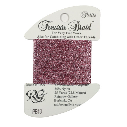 Нитка металізована Treasure Braid Petite Rainbow Gallery PB13, Рожева