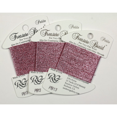 Нитка металізована Treasure Braid Petite Rainbow Gallery PB13, Рожева