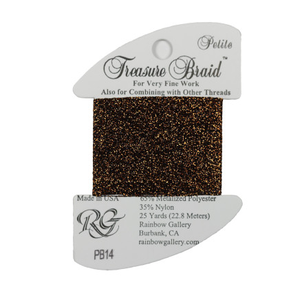 PB14 Metallized Thread Treasure Braid Petite Rainbow Gallery Bronze