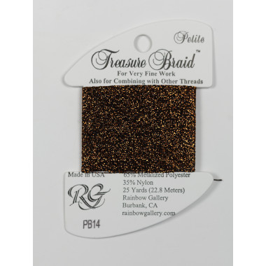 PB14 Нитка Treasure Braid Petite Rainbow Gallery Бронзовая