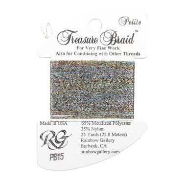 PB15 Metallized Thread Treasure Braid Petite Rainbow Gallery Lite Multi