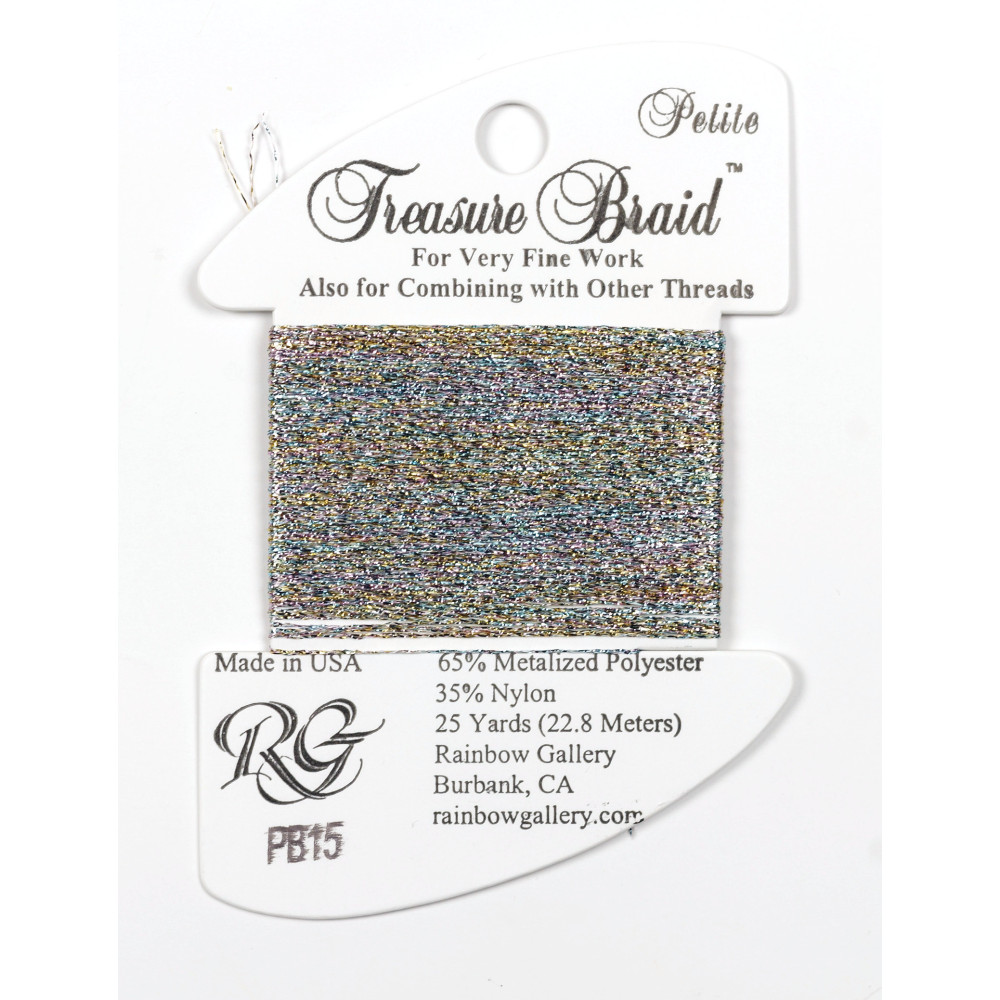 PB15 Metallized Thread Treasure Braid Petite Rainbow Gallery Lite Multi