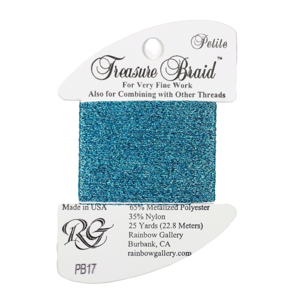 PB17 Metallized Thread Treasure Braid Petite Rainbow Gallery Water Blue PB17 Metallized Thread Treasure Braid Petite Rainbow Gallery Water Blue