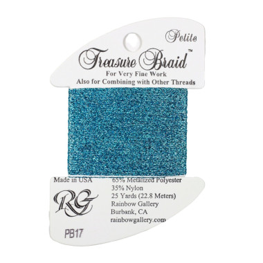 PB17 Metallized Thread Treasure Braid Petite Rainbow Gallery Water Blue