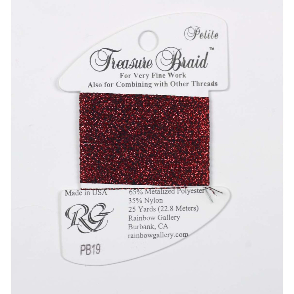 PB19 Metallized Thread Treasure Braid Petite Rainbow Gallery Dark Red PB19 Metallized Thread Treasure Braid Petite Rainbow Gallery Dark Red