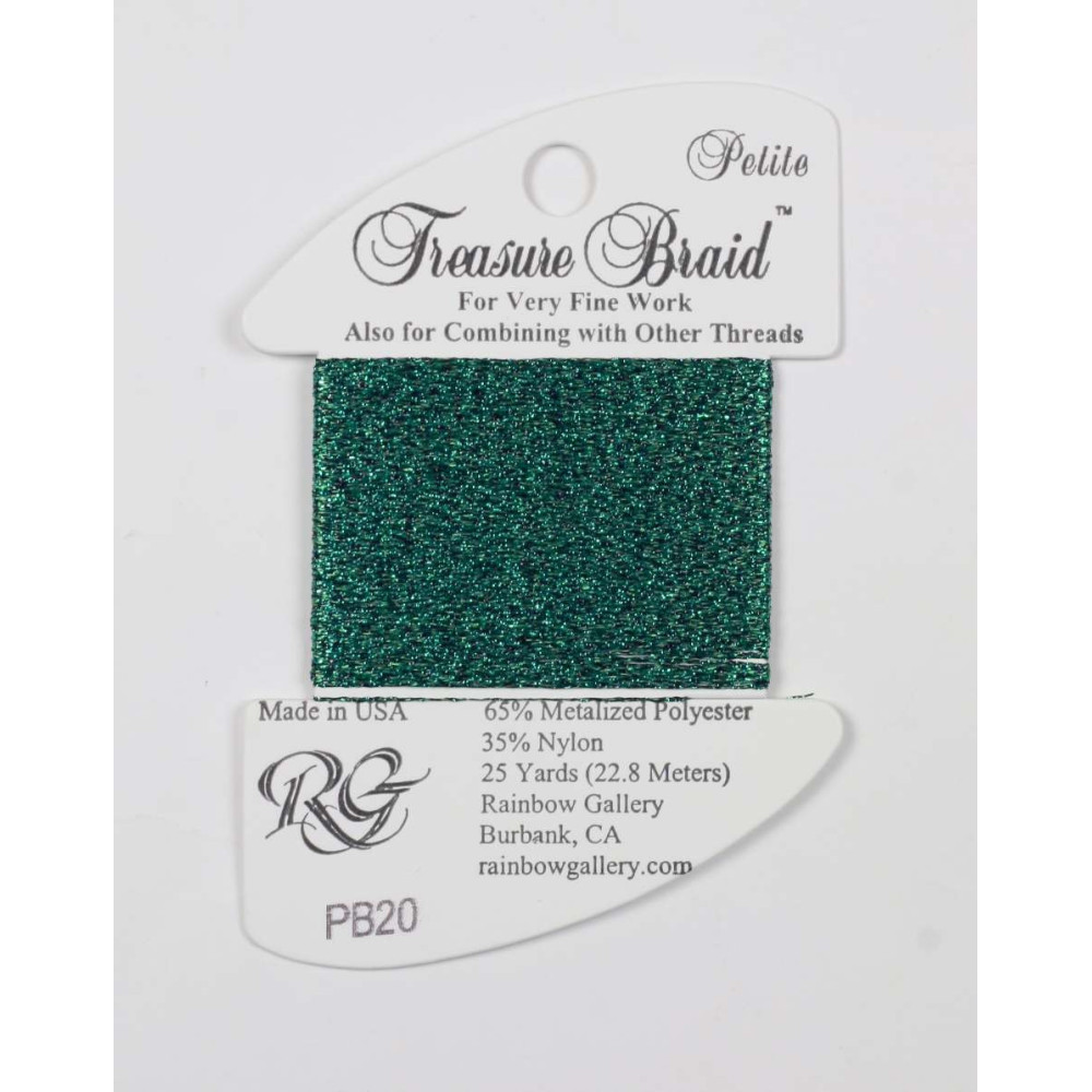 PB20 Metallized Thread Treasure Braid Petite Rainbow Gallery Dark Green PB20 Metallized Thread Treasure Braid Petite Rainbow Gallery Dark Green